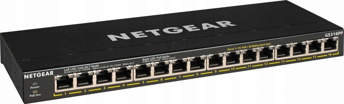 16-portový nespravovaný prepínač Netgear GS316P-100